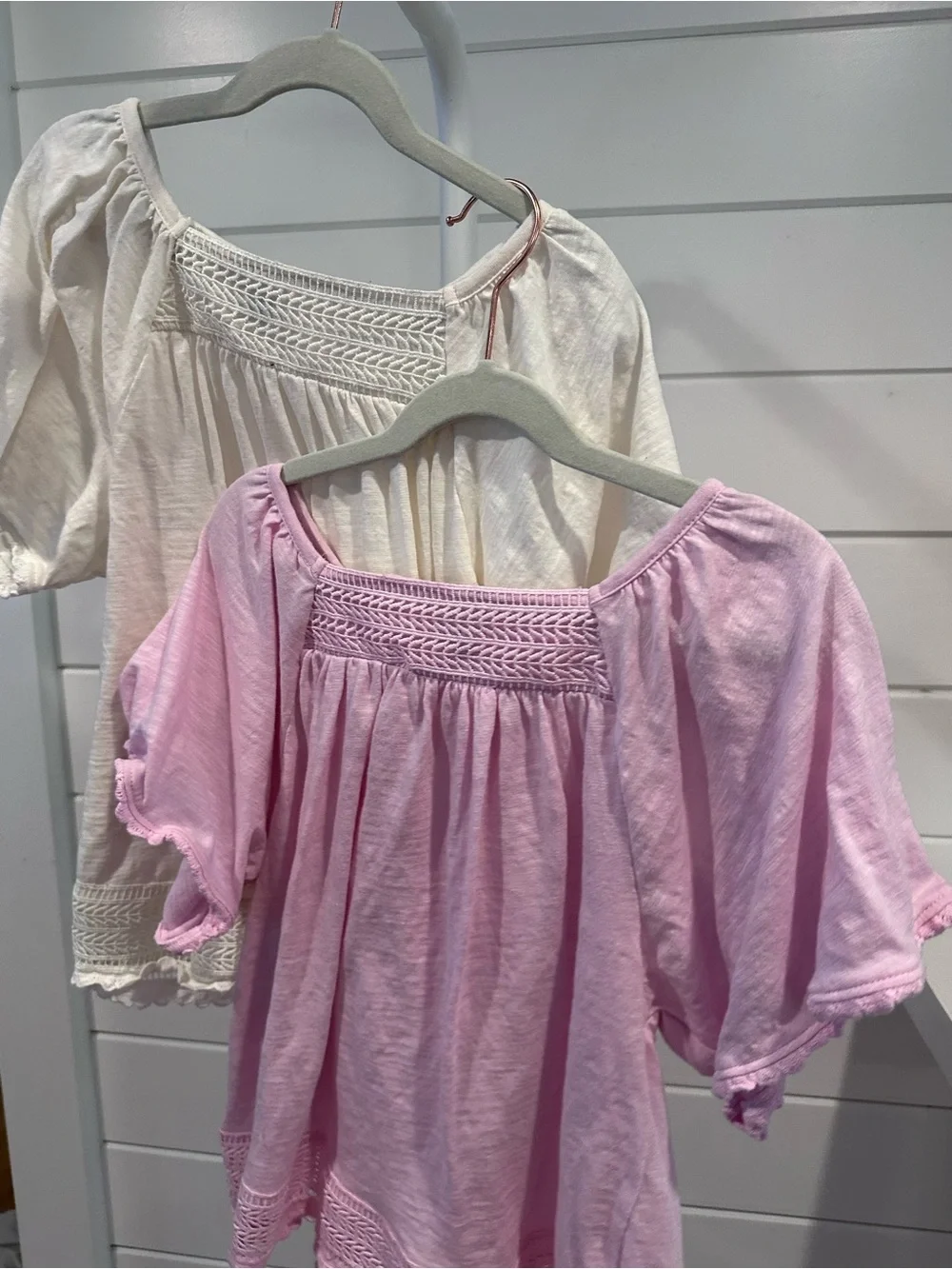 Set of two girls Smocked Peasant Tops
